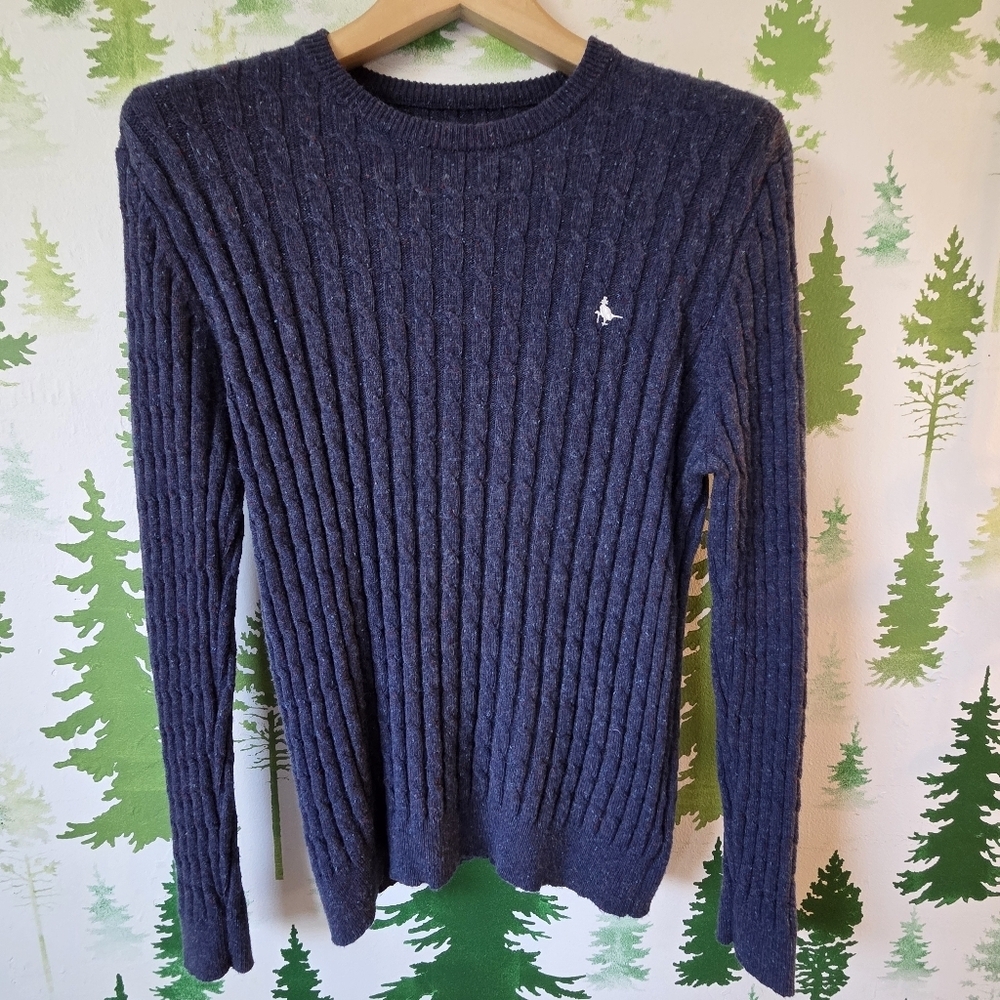 Jack Wills Navy Blue Cable Knit Sweater